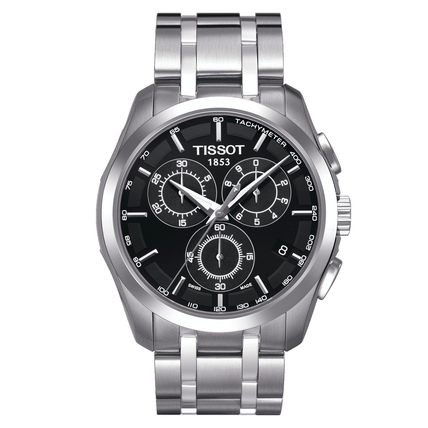 Tissot Couturier Chronograph (Stainless Steel, Grey) Indexes