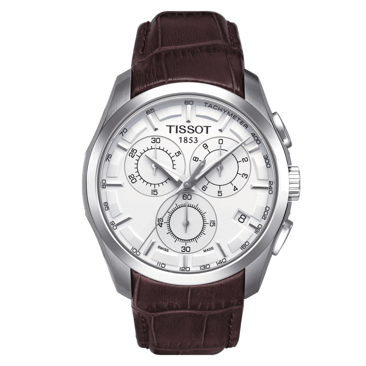 Tissot Couturier Chronograph (Leather, Brown) Indexes
