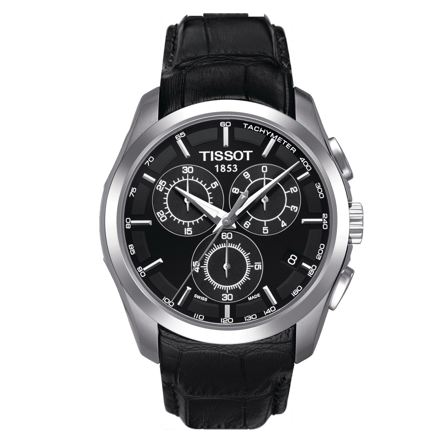 Tissot Couturier Chronograph (Leather, Black) Indexes