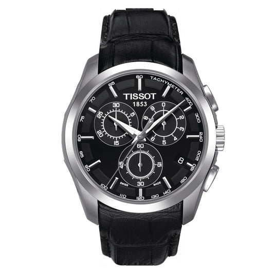 Tissot Couturier Chronograph (Leather, Black) Indexes