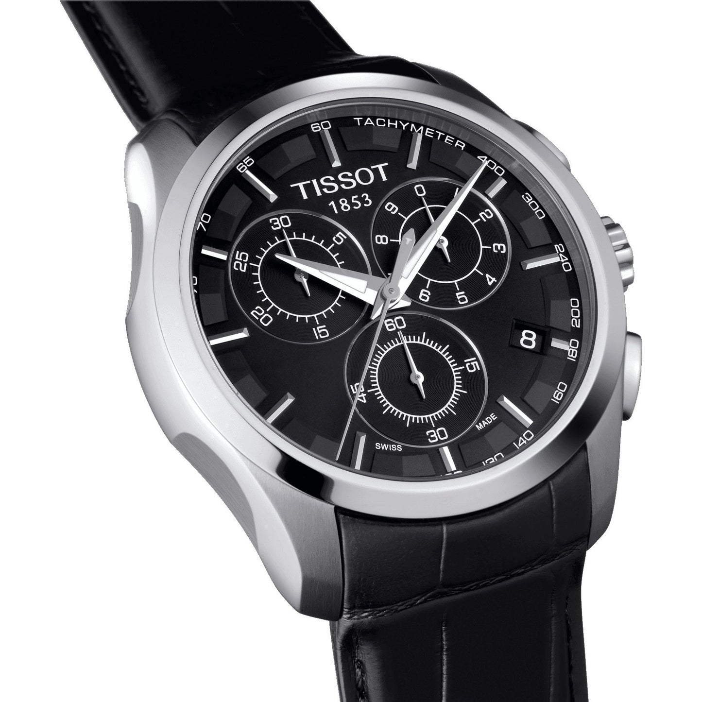 Tissot Couturier Chronograph (Leather, Black) Indexes