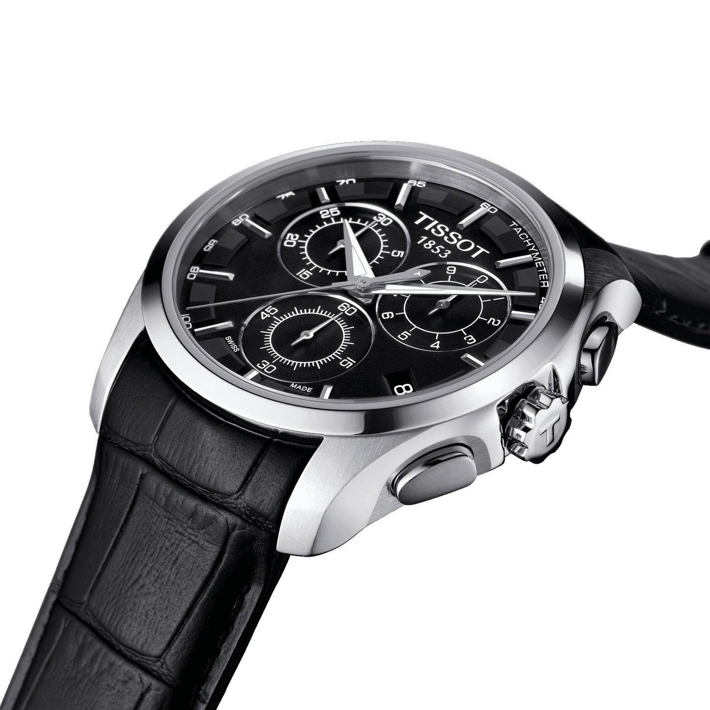 Tissot Couturier Chronograph (Leather, Black) Indexes
