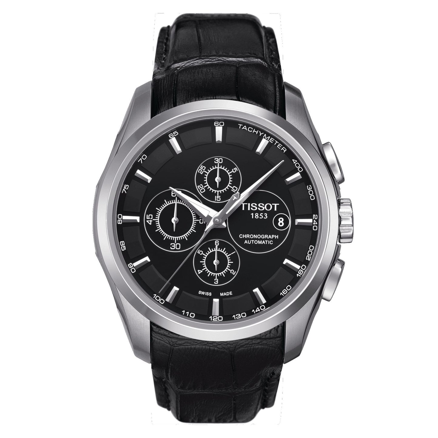 Tissot Couturier Automatic Chronograph (Leather, Black) Indexes