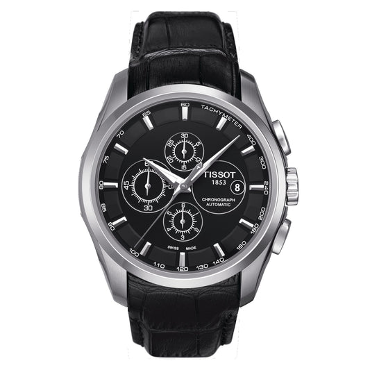 Tissot Couturier Automatic Chronograph (Leather, Black) Indexes