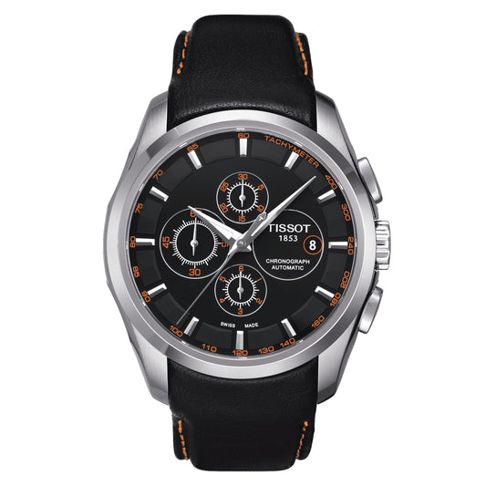 Tissot Couturier Automatic Chronograph (Leather, Black) Indexes