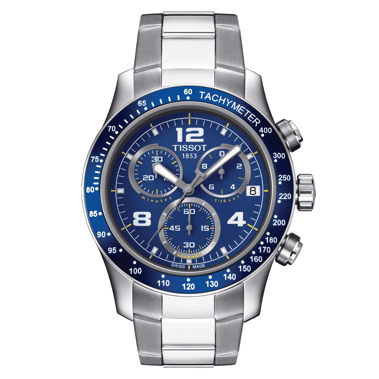 Tissot V8 Quartz Chronograph (Stainless Steel, Grey) Arabic And Indexes