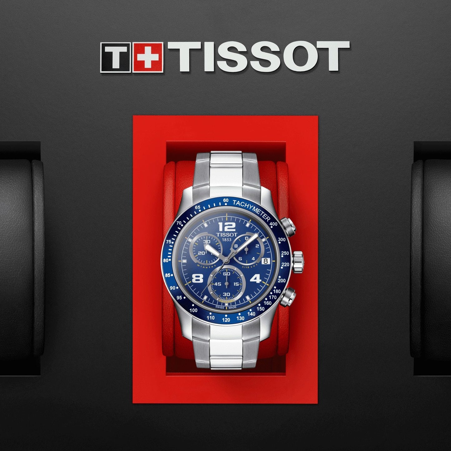 Tissot V8 Quartz Chronograph (Stainless Steel, Grey) Arabic And Indexes