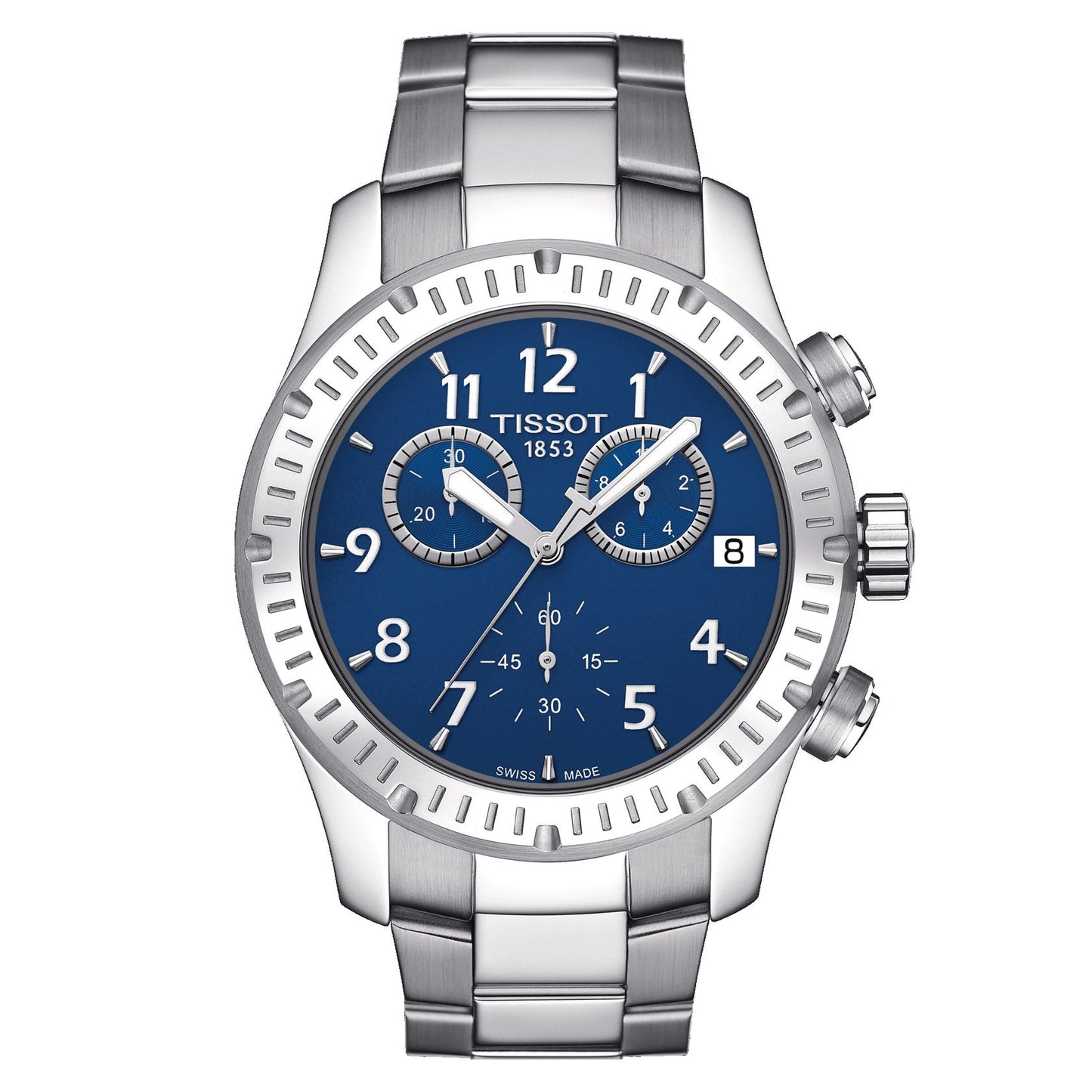 Tissot V8 Quartz Chronograph (Stainless Steel, Grey) Arabic And Indexes