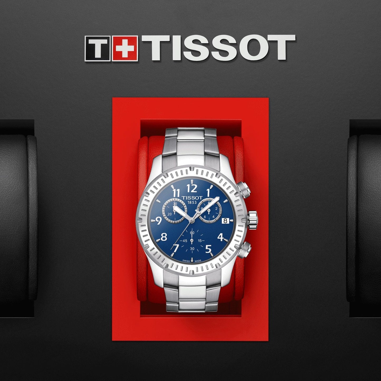 Tissot V8 Quartz Chronograph (Stainless Steel, Grey) Arabic And Indexes