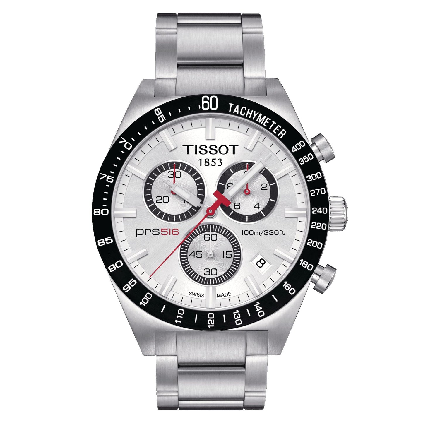 Tissot Prs 516 Retro Chronograph (Stainless Steel, Grey) Indexes