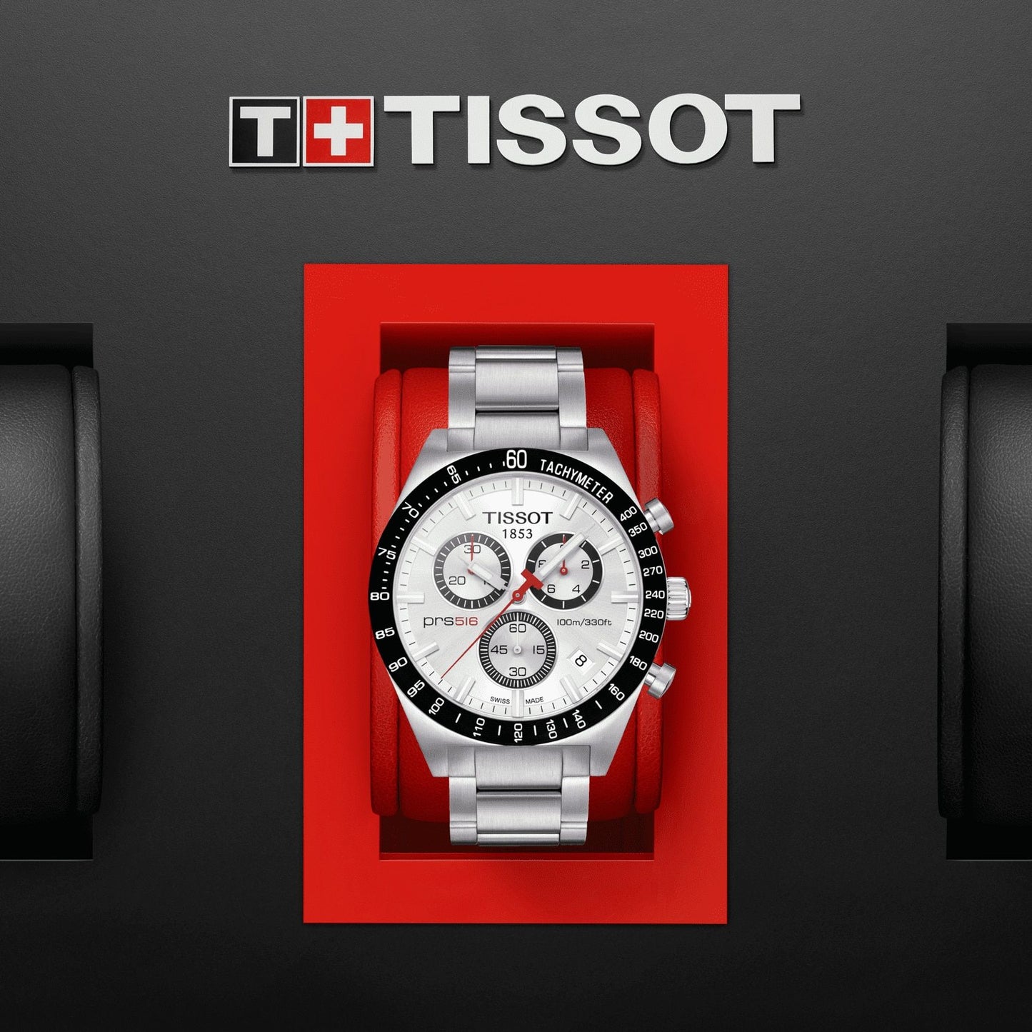 Tissot Prs 516 Retro Chronograph (Stainless Steel, Grey) Indexes
