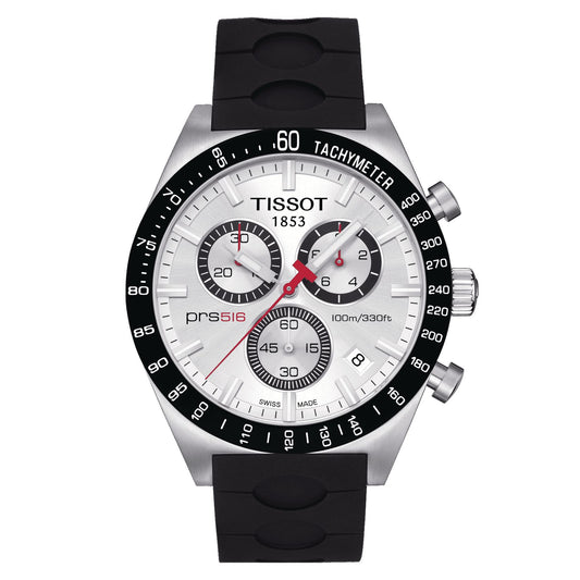 Tissot Prs 516 Retro Chronograph (Rubber, Black) Indexes