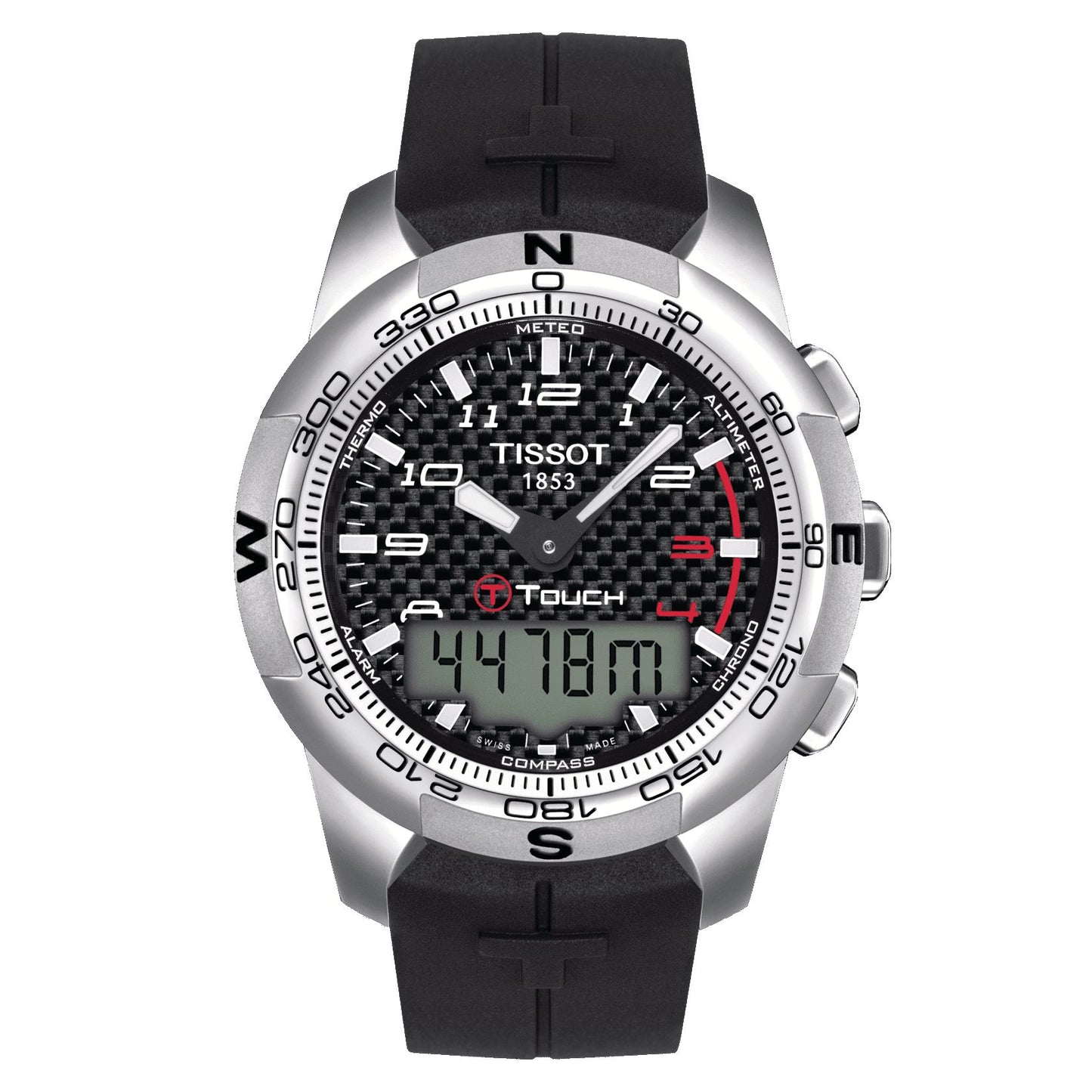 Tissot T-Touch II Titanium (Rubber, Black) Arabic And Indexes