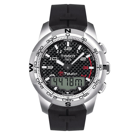 Tissot T-Touch II Titanium (Rubber, Black) Arabic And Indexes