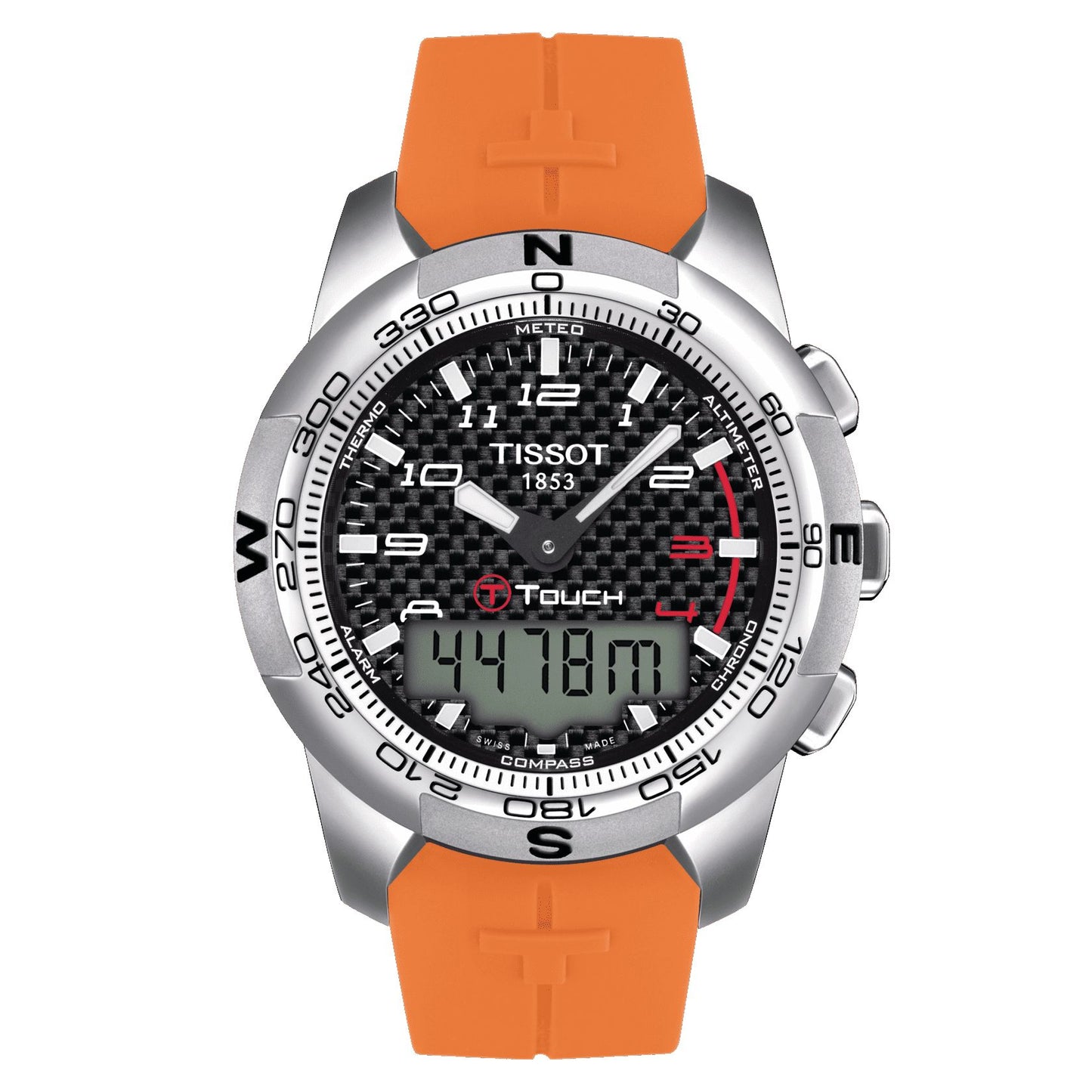 Tissot T-Touch II Titanium (Silicone, Orange) Arabic And Indexes
