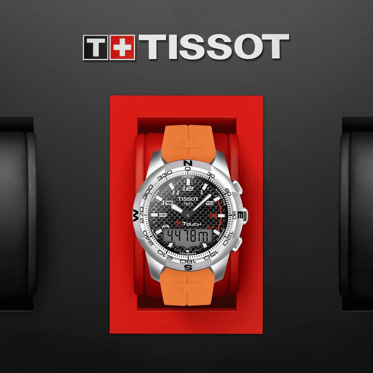 Tissot T-Touch II Titanium (Silicone, Orange) Arabic And Indexes