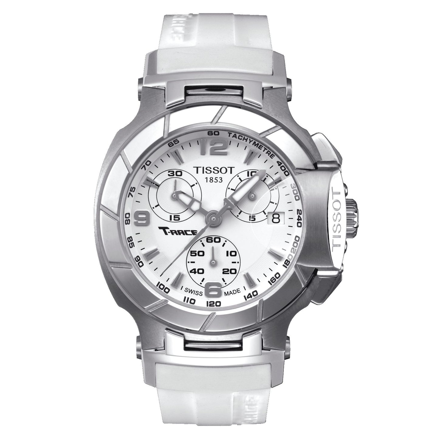 Tissot T-Race Chronograph Lady (Silicone, White) Arabic And Indexes