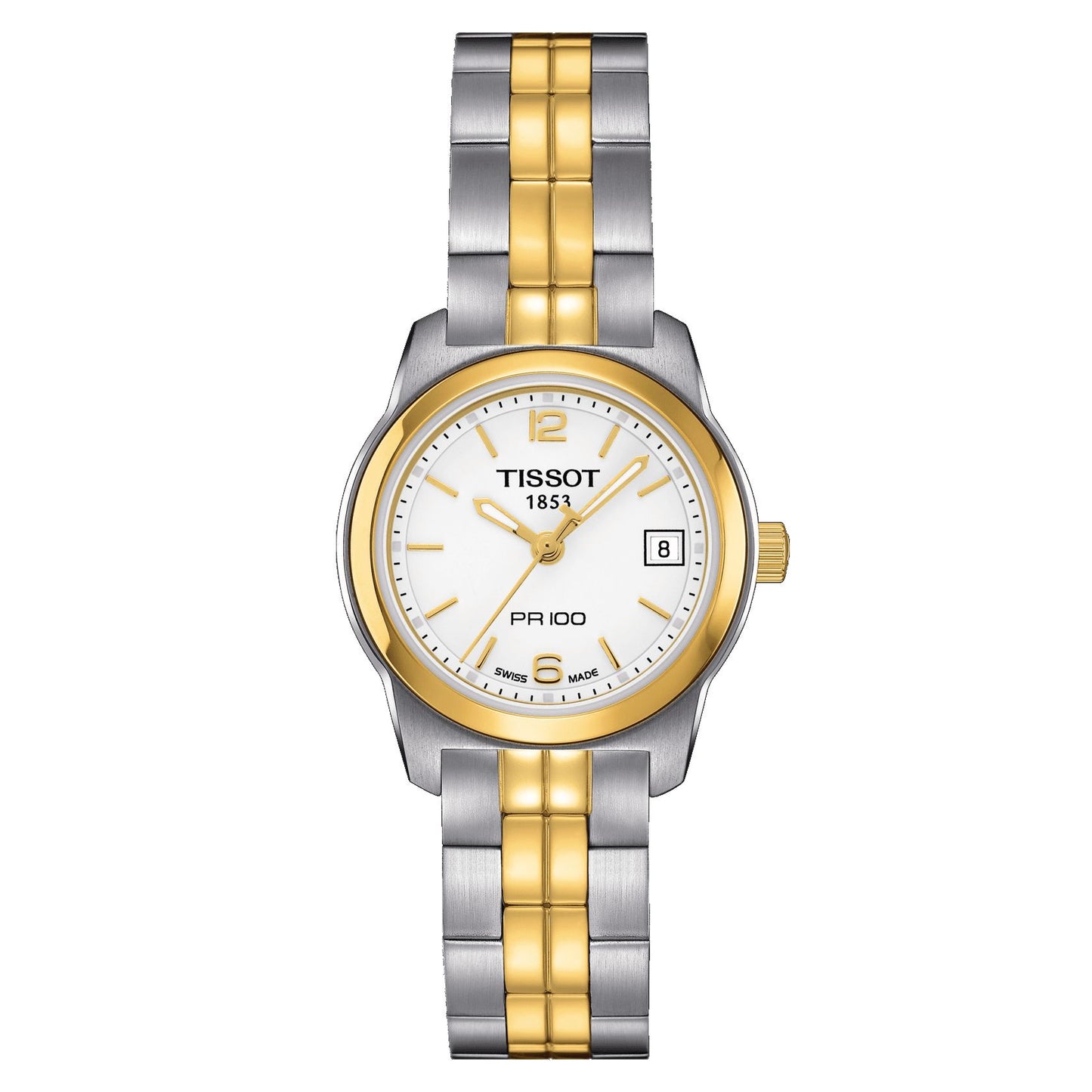 Tissot Pr 100 Lady (Stainless Steel, Grey/Yellow Gold 2N18) Arabic And Indexes