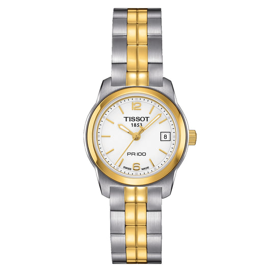 Tissot Pr 100 Lady (Stainless Steel, Grey/Yellow Gold 2N18) Arabic And Indexes