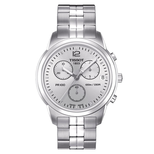Tissot Pr 100 Chronograph (Stainless Steel, Grey) Arabic And Indexes