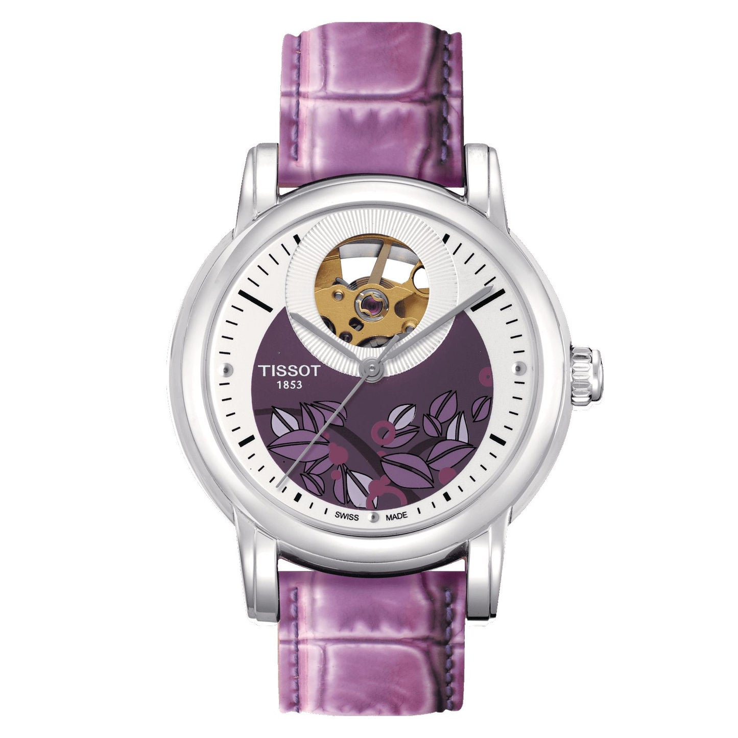 Tissot Lady Heart Automatic (Leather, Lilac) Indexes