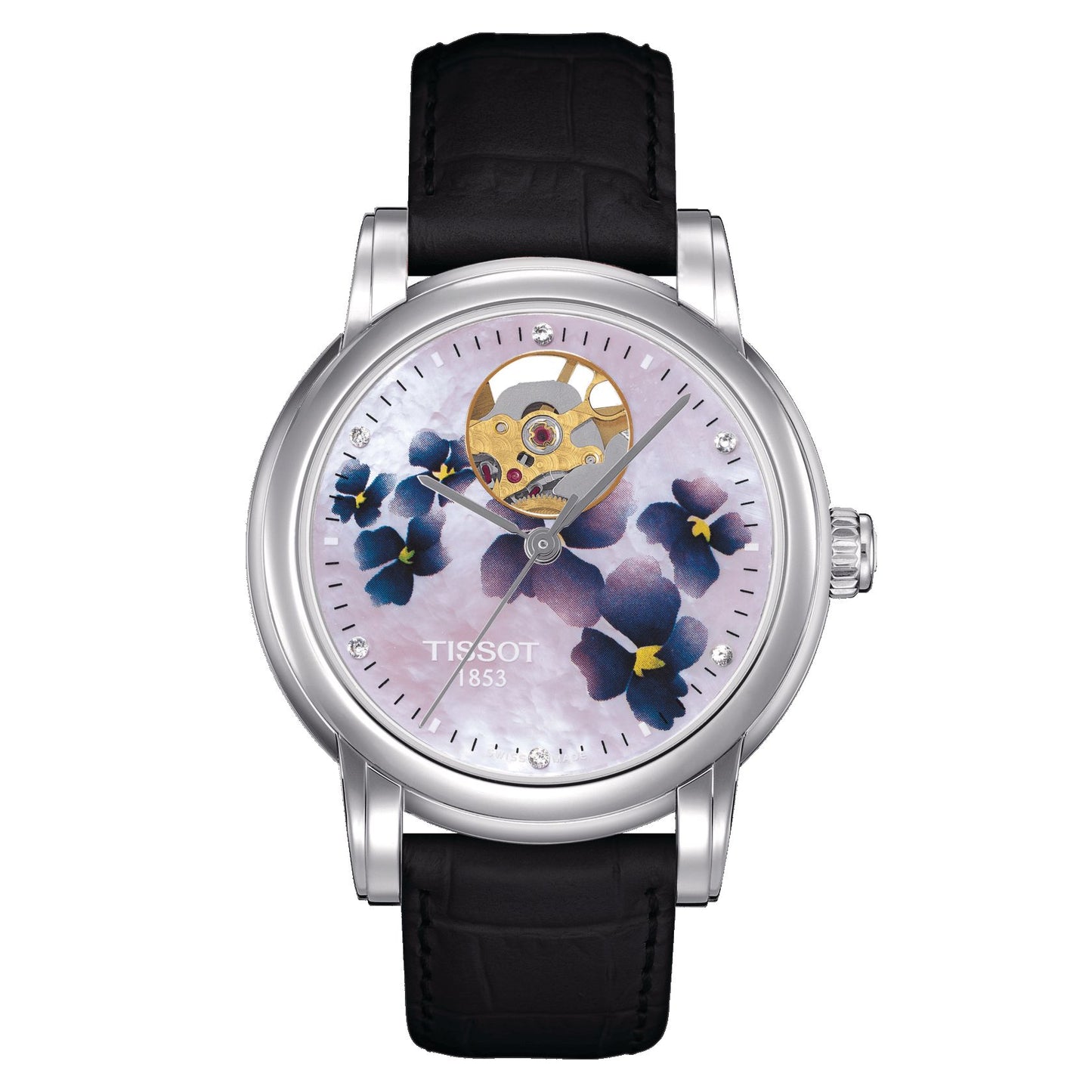 Tissot Lady Heart Automatic (Leather, Black) Diamonds