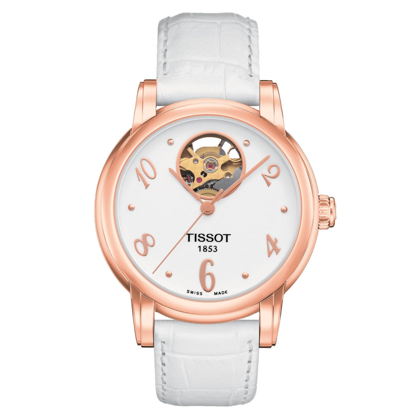Tissot Lady Heart Automatic (Leather, White) Arabic And Indexes