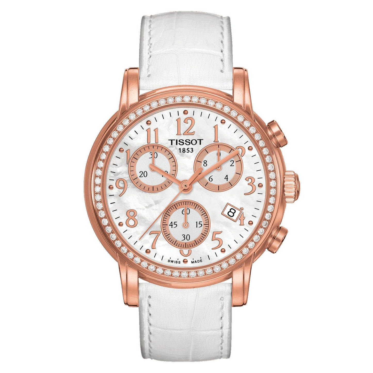 Tissot Dressport (Leather, White) Arabic