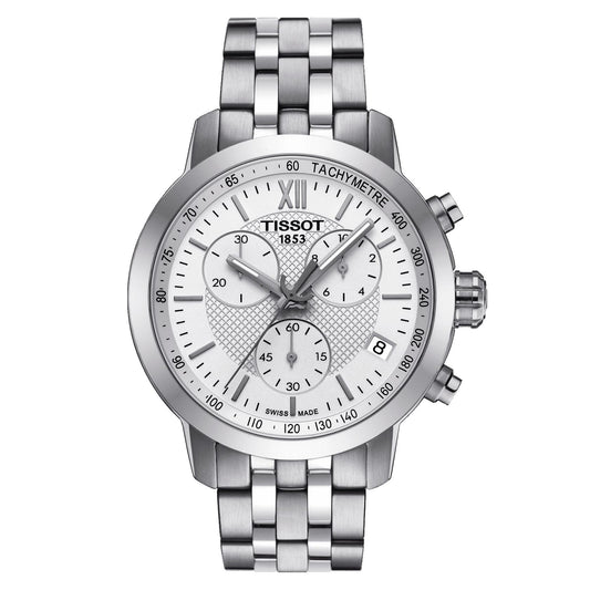 Tissot Prc 200 Fencing Chronograph (Stainless Steel, Grey) Roman And Indexes