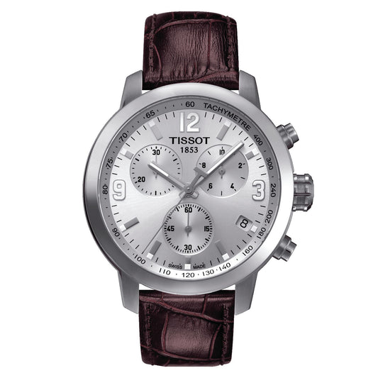 Tissot Prc 200 Chronograph (Leather, Brown) Arabic And Indexes
