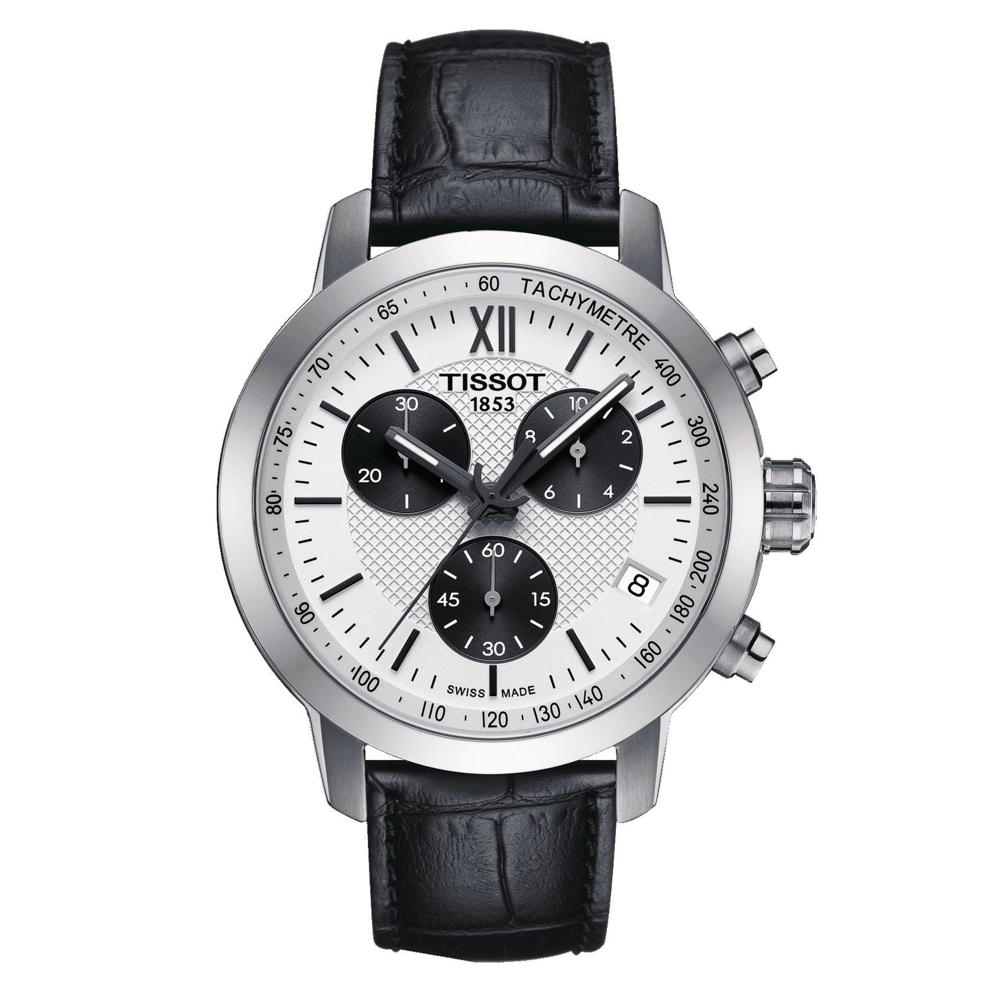 Tissot Prc 200 Fencing Chronograph (Leather, Black) Roman And Indexes