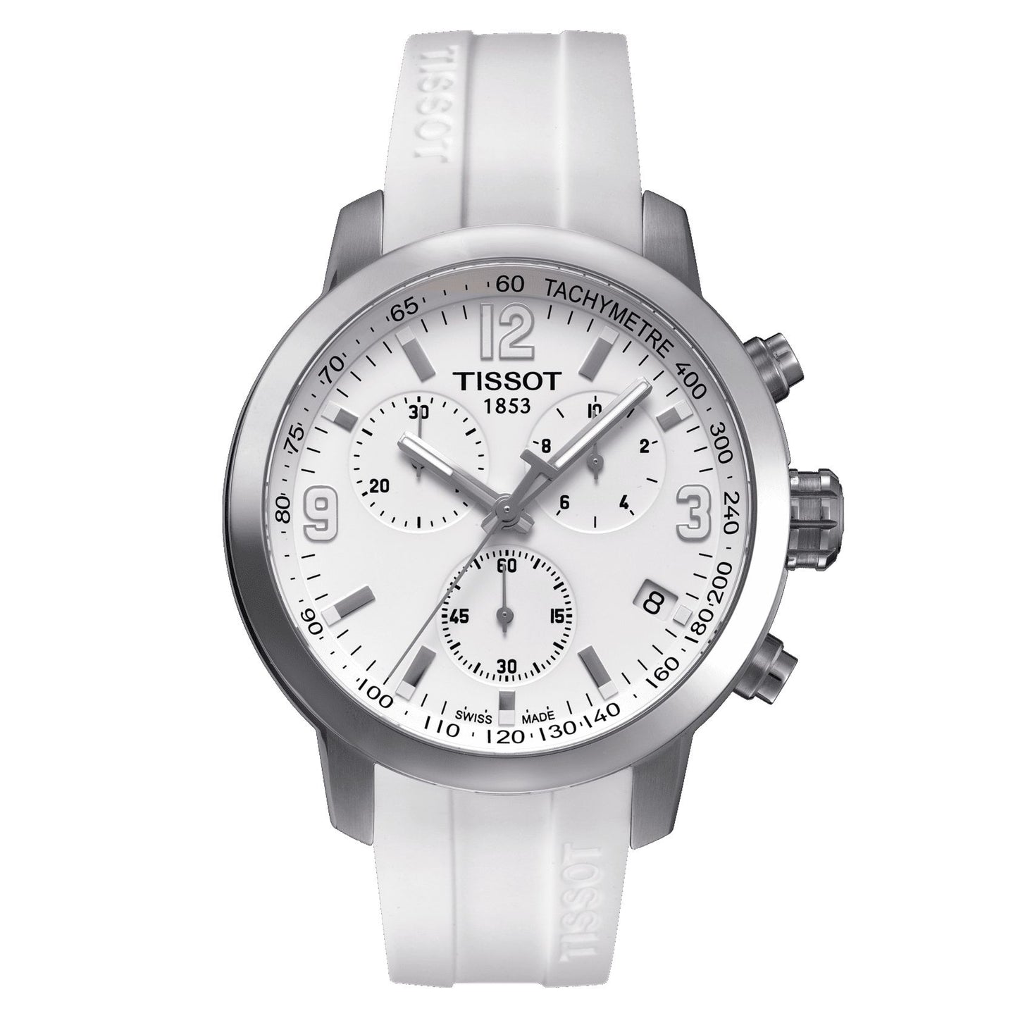 Tissot Prc 200 Quartz Chronograph (Silicone, White) Arabic And Indexes