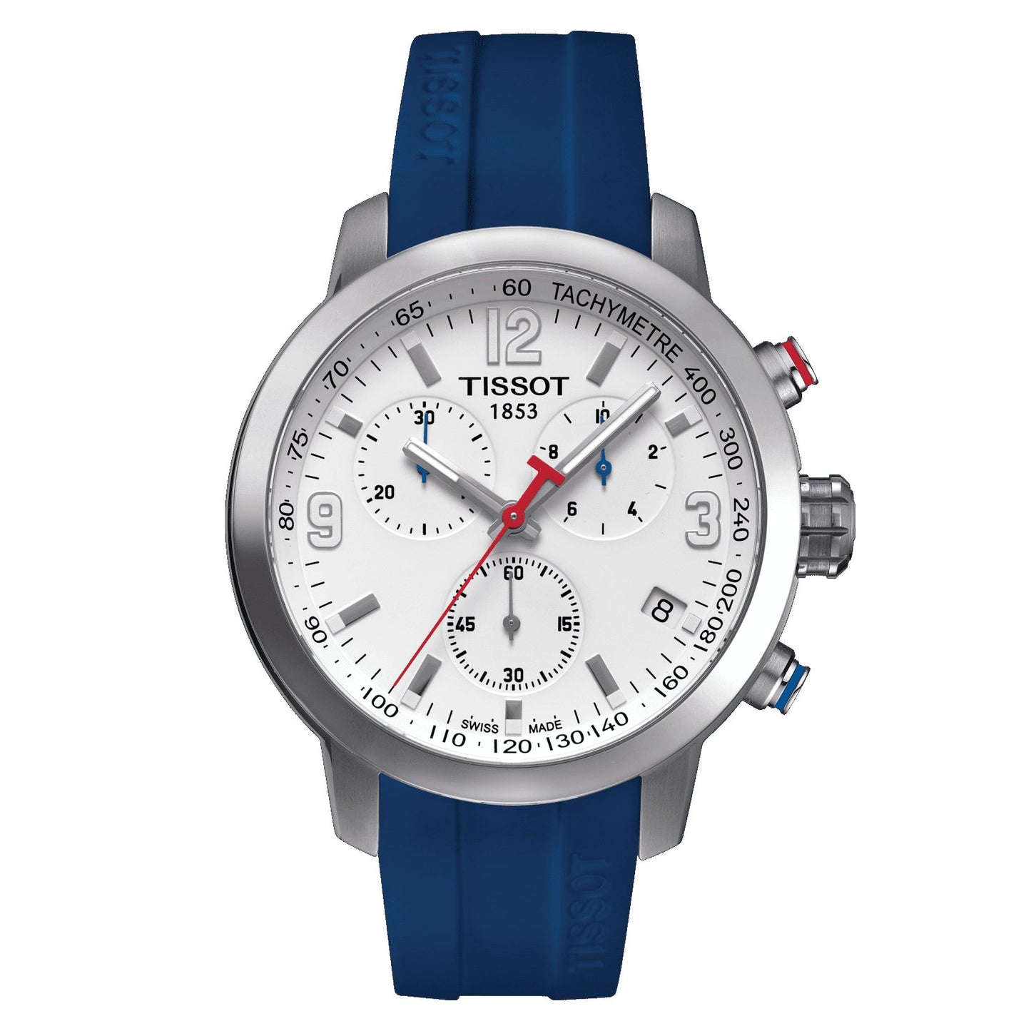 Tissot Prc 200 Chronograph (Rubber, Blue) Arabic And Indexes