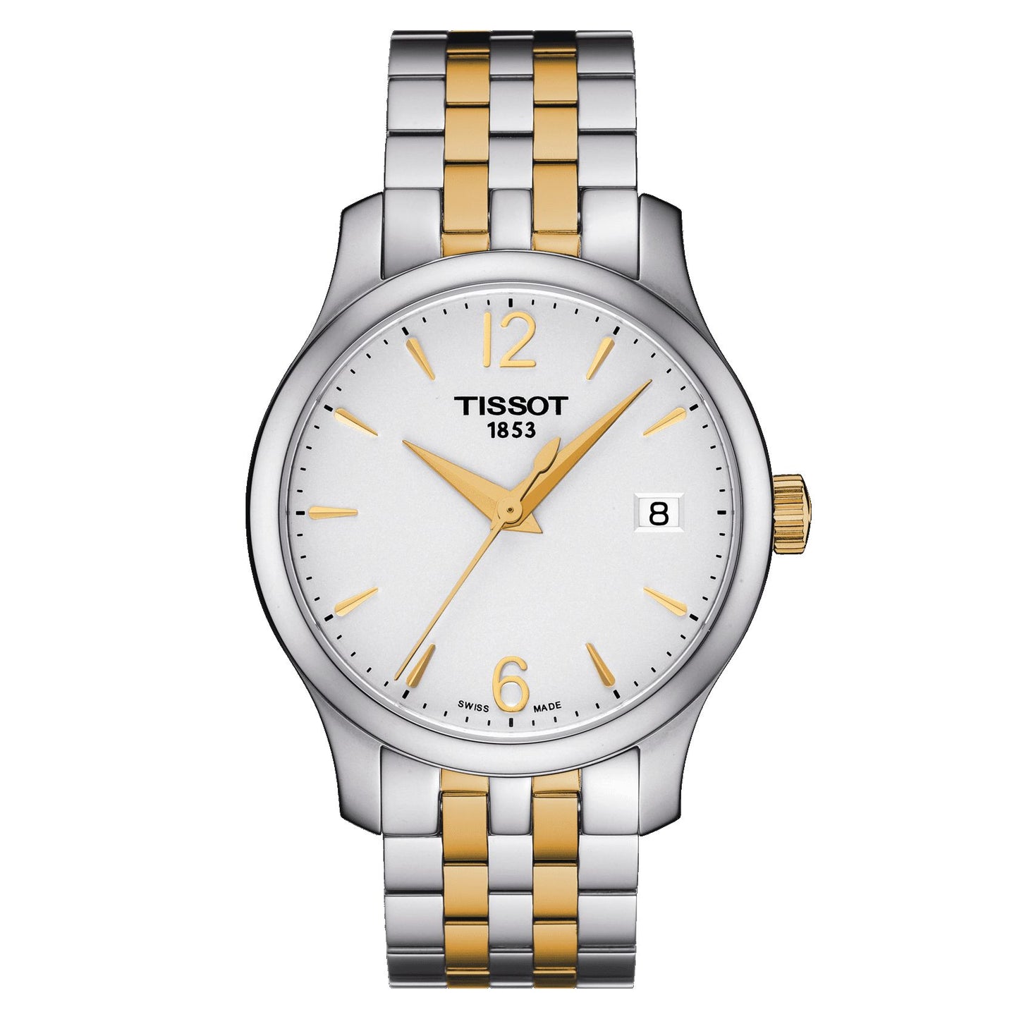 Tissot Tradition Lady (Stainless Steel, Grey/Yellow Gold 1N14) Arabic And Indexes