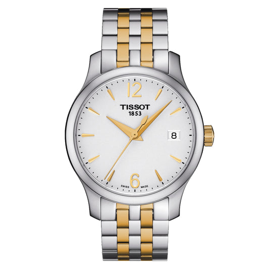 Tissot Tradition Lady (Stainless Steel, Grey/Yellow Gold 1N14) Arabic And Indexes