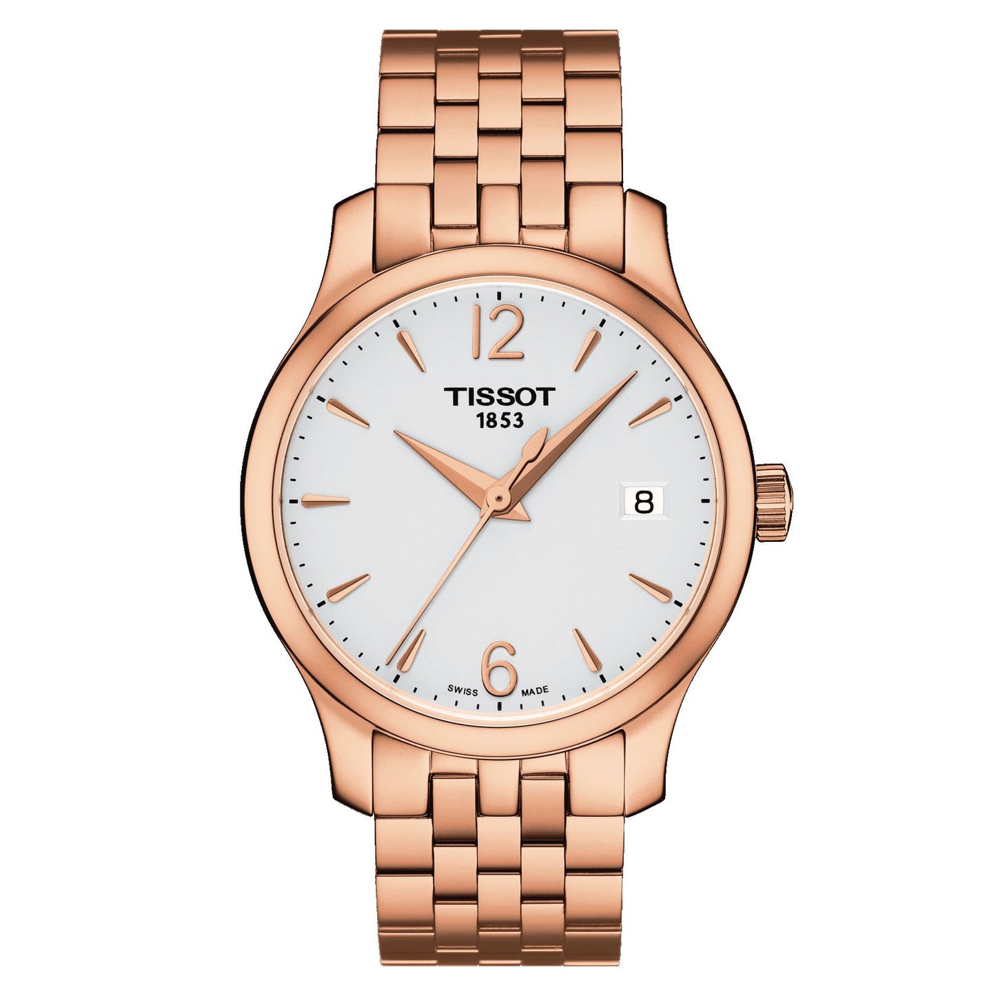 Tissot Tradition Lady (Stainless Steel, Rose Gold 5N) Arabic And Indexes