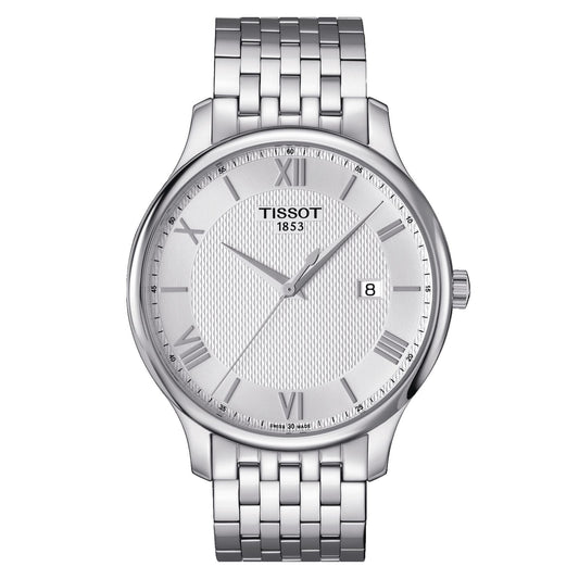 Tissot Tradition (Stainless Steel, Grey) Roman And Indexes
