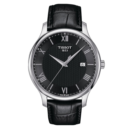 Tissot Tradition (Leather, Black) Roman And Indexes