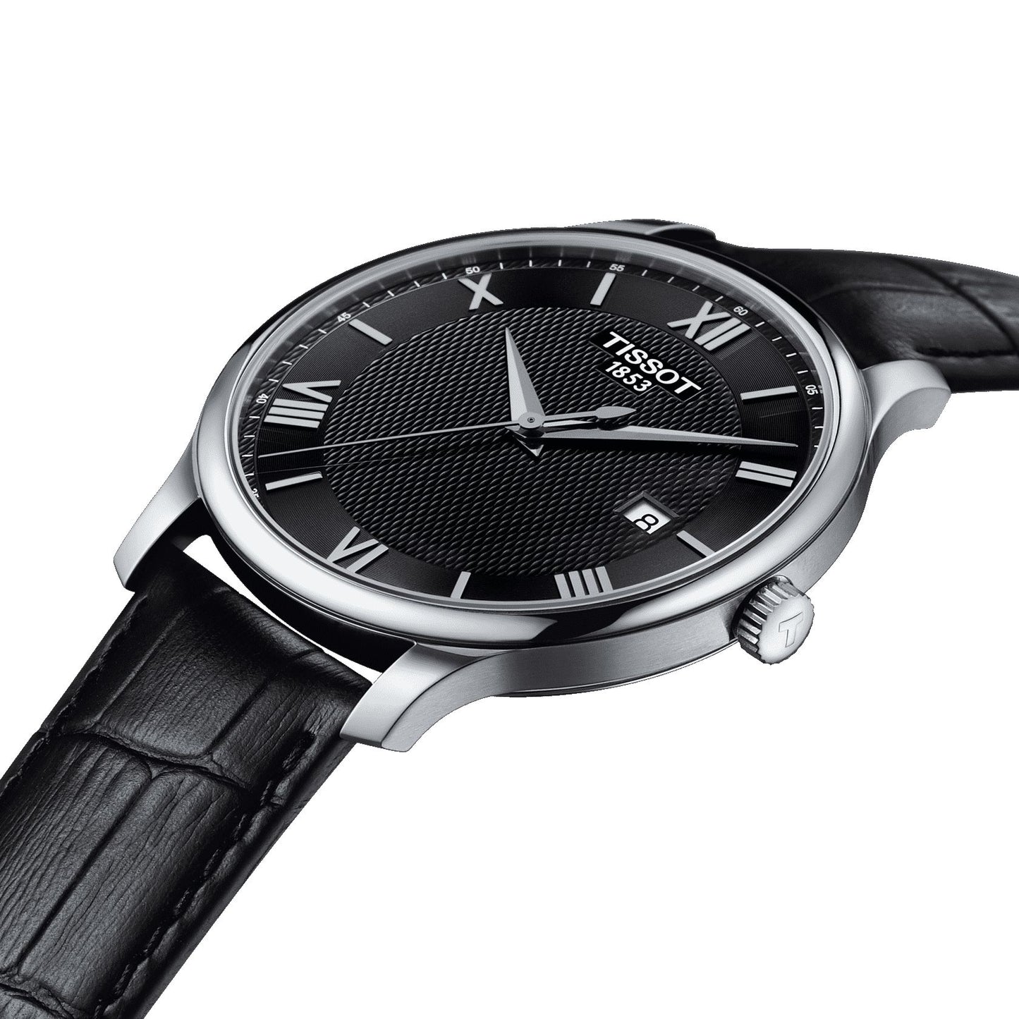 Tissot Tradition (Leather, Black) Roman And Indexes