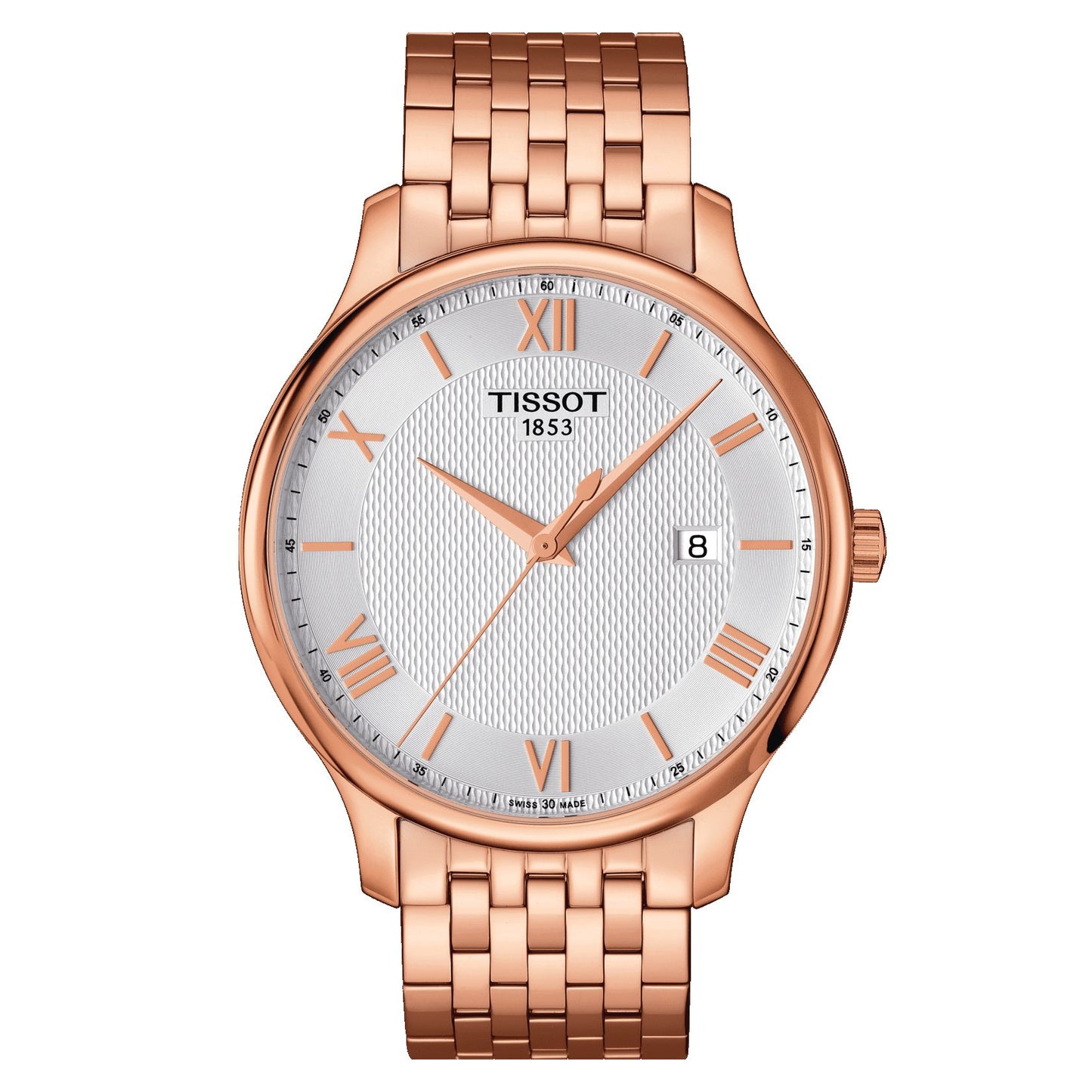 Tissot Tradition (Stainless Steel, Rose Gold 5N) Roman And Indexes
