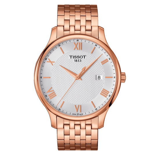 Tissot Tradition (Stainless Steel, Rose Gold 5N) Roman And Indexes