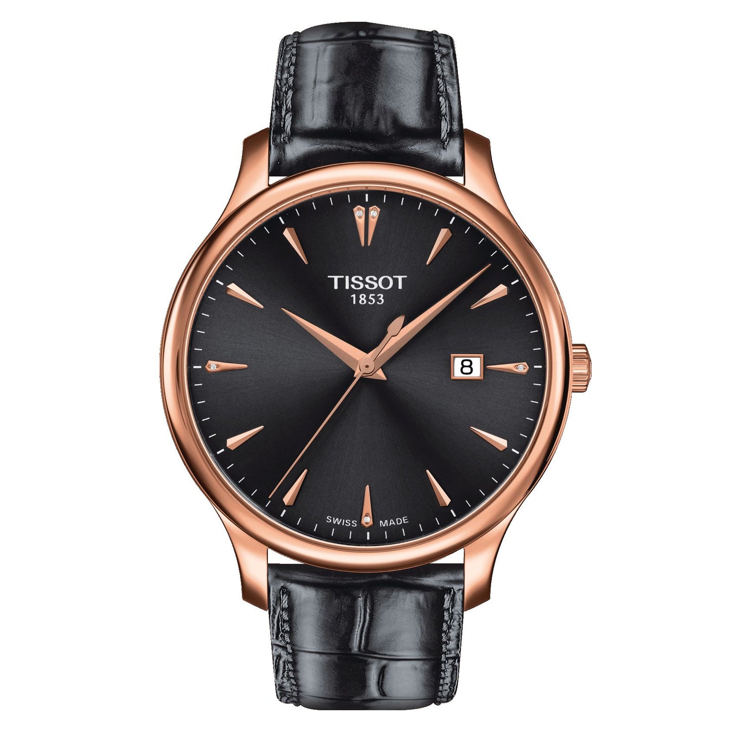 Tissot Tradition (Leather, Grey) Indexes And Diamonds