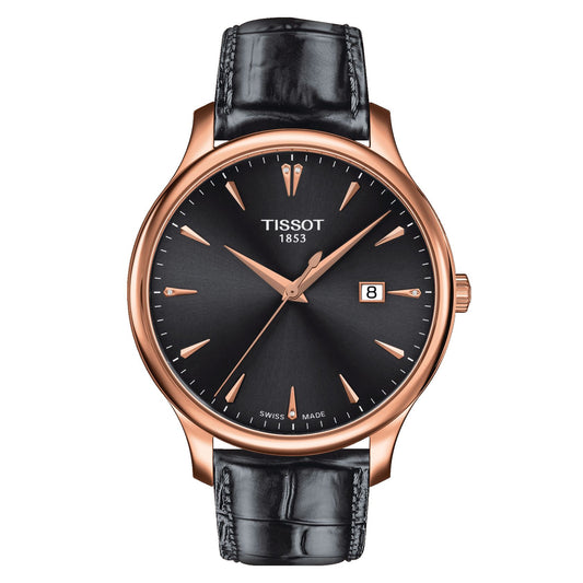 Tissot Tradition (Leather, Grey) Indexes And Diamonds