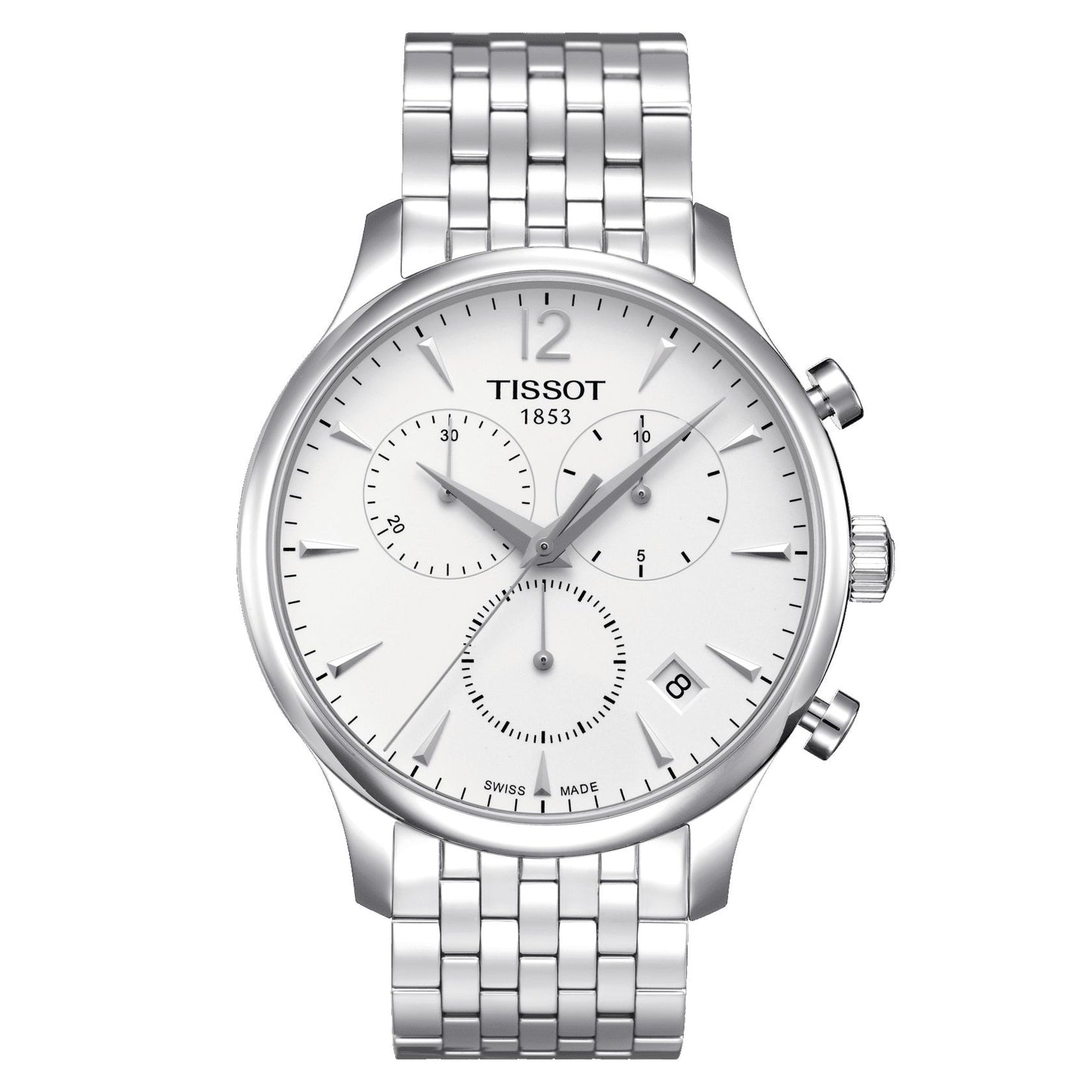 Tissot Tradition Chronograph (Stainless Steel, Grey) Arabic And Indexes