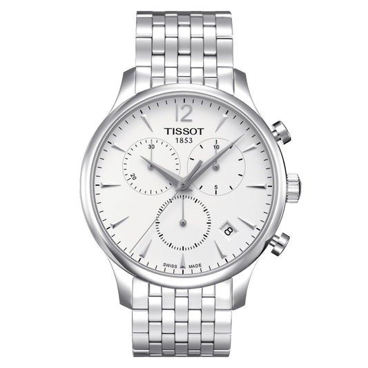 Tissot Tradition Chronograph (Stainless Steel, Grey) Arabic And Indexes