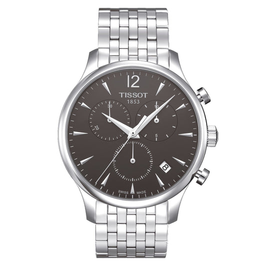 Tissot Tradition Chronograph (Stainless Steel, Grey) Arabic And Indexes