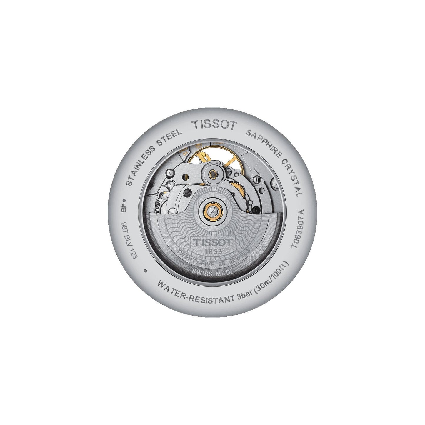 Tissot Tradition Powermatic 80 Open Heart (Stainless Steel, Grey) Roman And Indexes