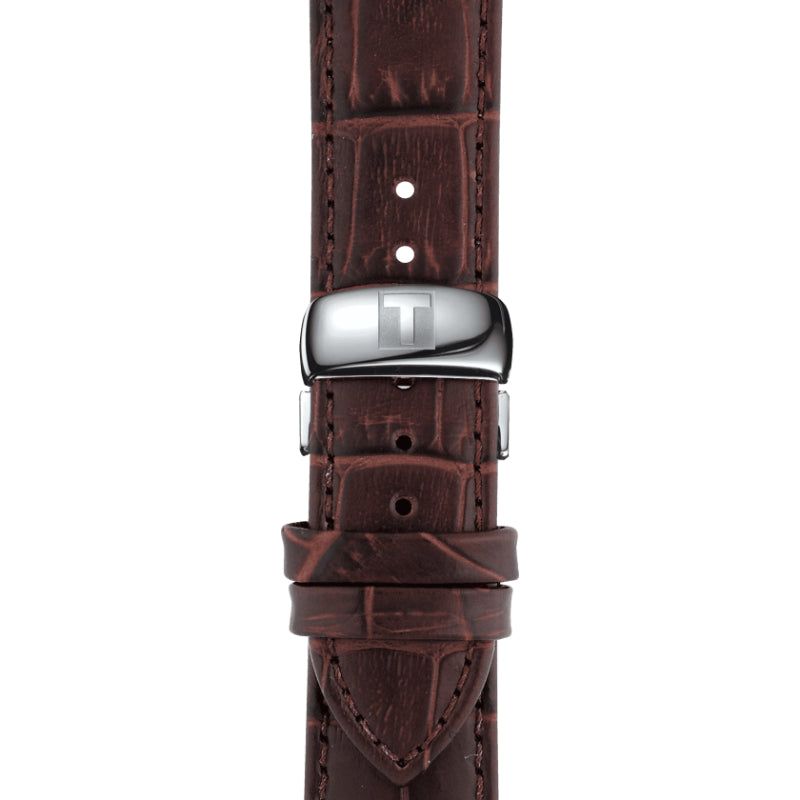 Tissot Tradition Powermatic 80 Open Heart (Leather, Brown) Roman And Indexes
