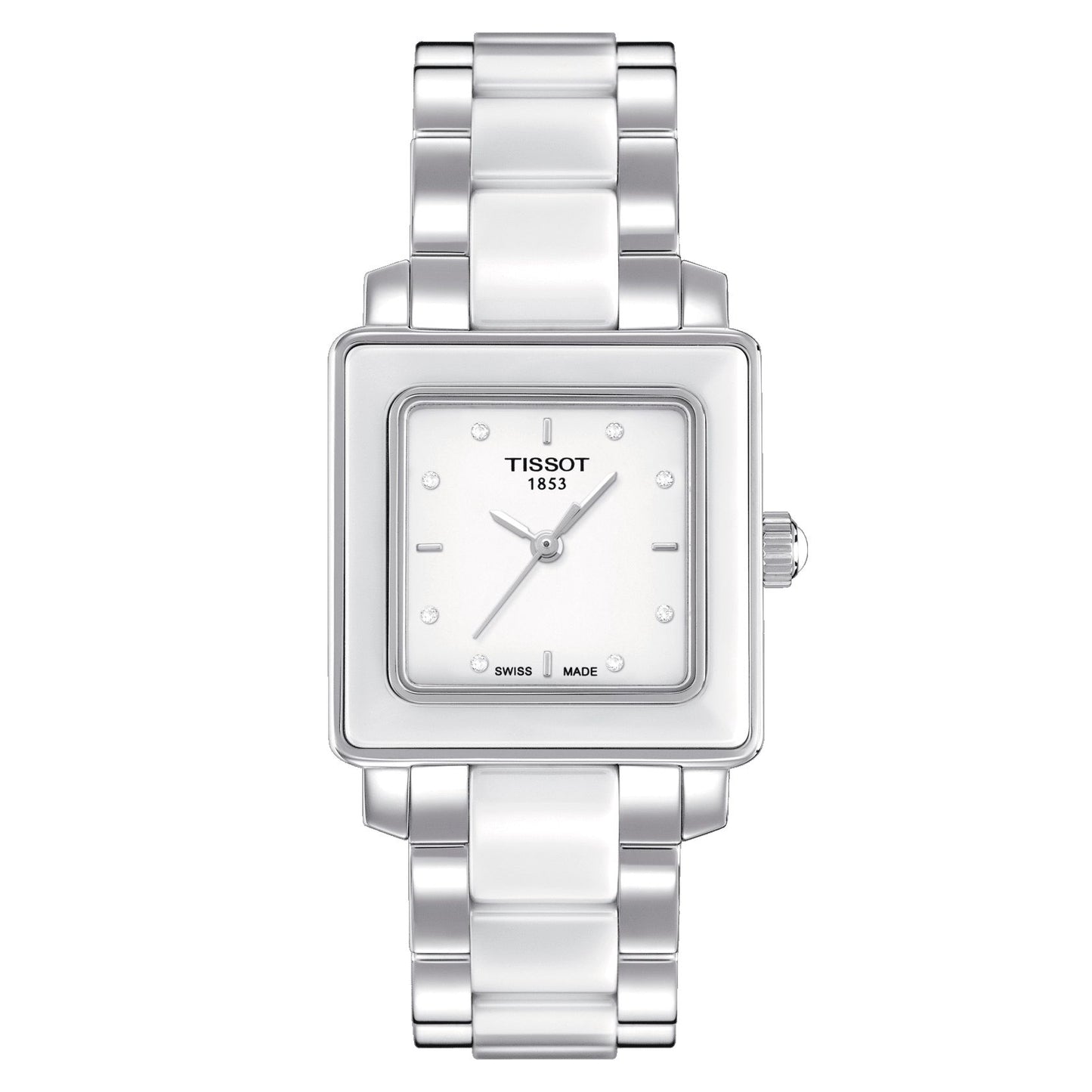 Tissot Cera (Ceramic, White/Grey) Indexes And Diamonds