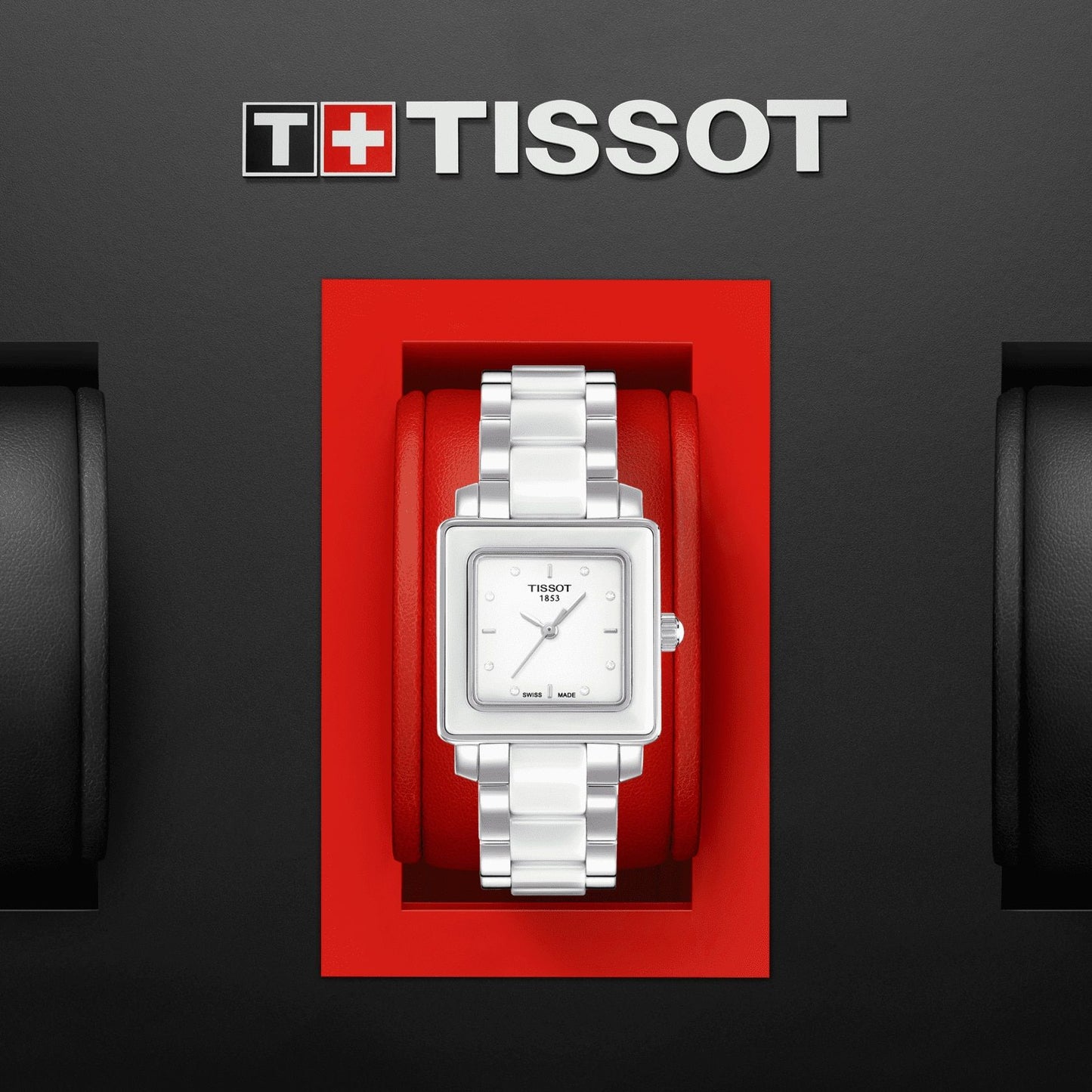 Tissot Cera (Ceramic, White/Grey) Indexes And Diamonds